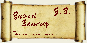 Zavid Bencuz vizit kartica